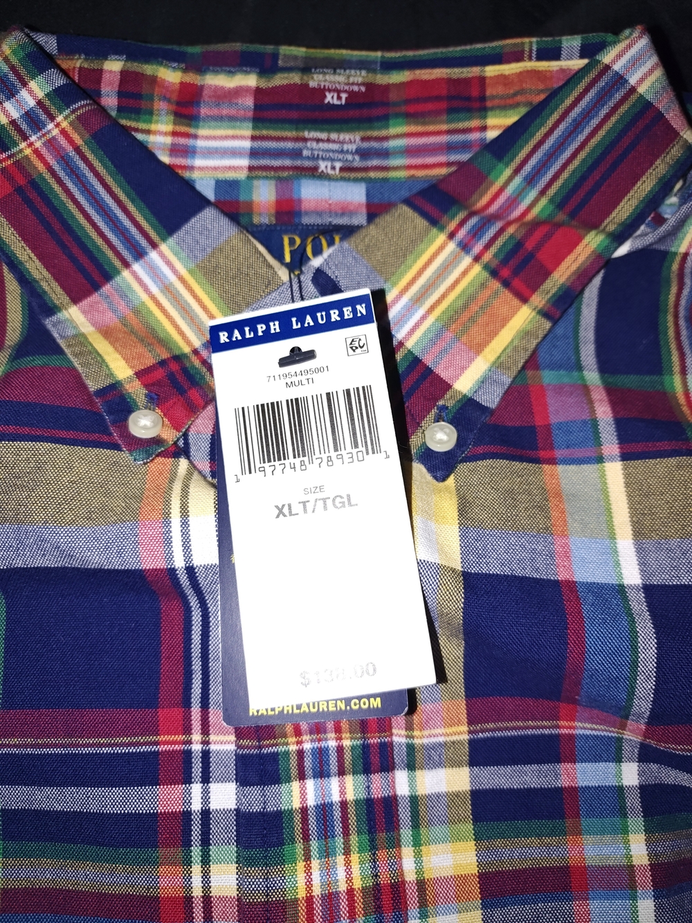 Ralph Lauren Men’s Multi-Color Plaid Button-Down Shirt - XLT